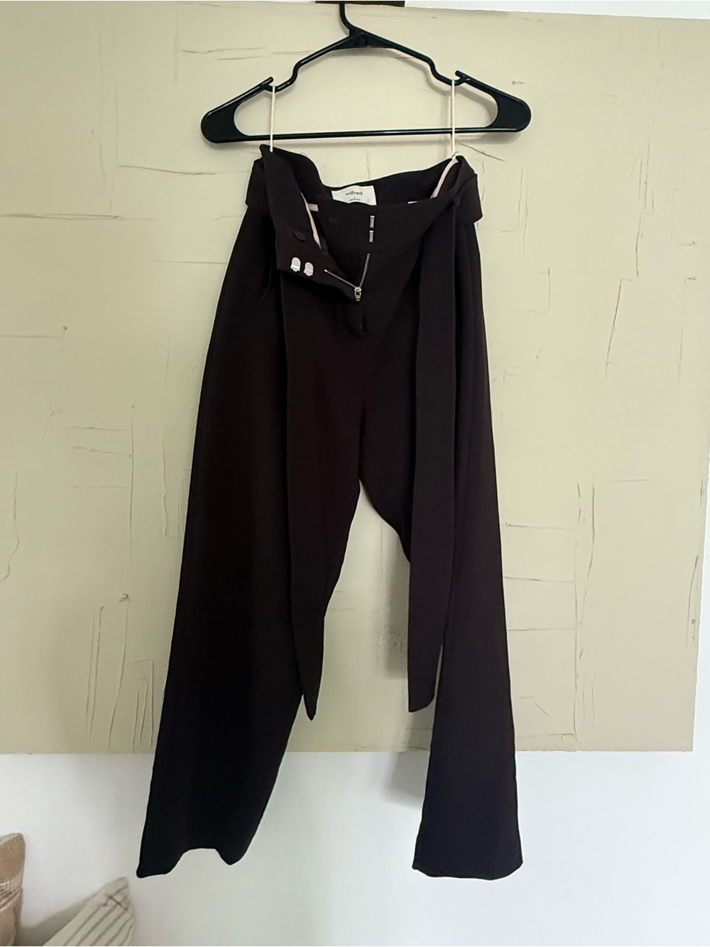 Wilfred Brown High-Rise Trousers with Front Tie Belt